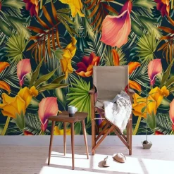 Cool Wallpapers Wall Mural Nature Wallpaper Wall Sticker Covering Print Tropical Palm Flower Leaf Canvas Home Décor Peel and Stick Removable