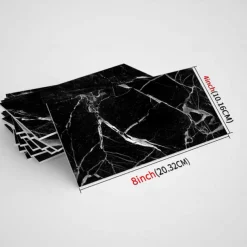 Cool Wallpapers Wall Mural 16pcs Marble Patterned Wallpaper, Waterproof Peel And Stick Wall Covering Sticker Film Home Deco, 4''x8''