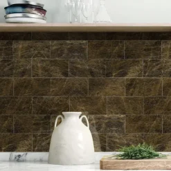 Cool Wallpapers Wall Mural 16pcs Marble Patterned Wallpaper, Waterproof Peel And Stick Wall Covering Sticker Film Home Deco, 4''x8''