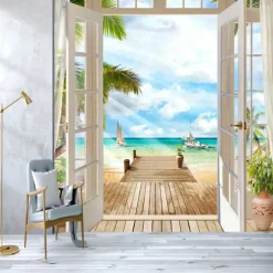 Cool Wallpapers Wall Mural Nature Wallpaper Beach Wall Sticker Covering Print Adhesive Required 3D Effect Canvas Home Décor