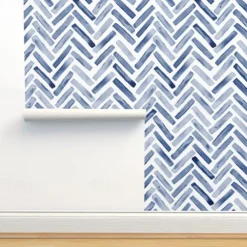 Cool Wallpapers Wall Mural Geometric Wallpaper Minimalist Herringbone Black White Peel and Stick Wallpaper Removable Pvc/Vinyl Self Adhesive 17.7