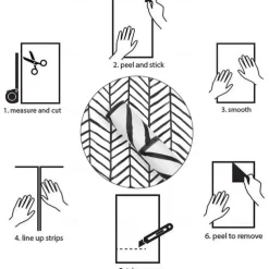 Cool Wallpapers Wall Mural Geometric Wallpaper Minimalist Herringbone Black White Peel and Stick Wallpaper Removable Pvc/Vinyl Self Adhesive 17.7