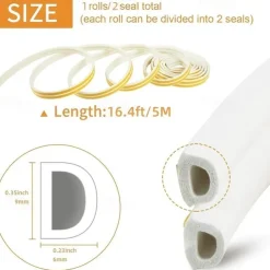 Cool Wallpapers Wall Mural 5 Meters Door And Window Sealing Strip Self-adhesive Door Bottom Anti-theft Door Soundproof Window Paste Anti-collision And Windproof Adhesive Strip Suitable For Gap 9x6mm