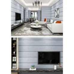Cool Wallpapers Wall Mural Modern 3D Thick Non-woven Imitation Deerskin Velvet Wallpaper Roll Non-self-adhesive Vertical Striped for Bedroom Living Room TV Background 1.73'(0.53m) x 32.8'(10m)
