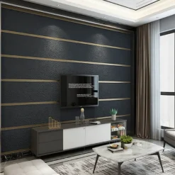 Cool Wallpapers Wall Mural Modern 3D Thick Non-woven Imitation Deerskin Velvet Wallpaper Roll Non-self-adhesive Vertical Striped for Bedroom Living Room TV Background 1.73'(0.53m) x 32.8'(10m)