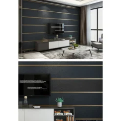 Cool Wallpapers Wall Mural Modern 3D Thick Non-woven Imitation Deerskin Velvet Wallpaper Roll Non-self-adhesive Vertical Striped for Bedroom Living Room TV Background 1.73'(0.53m) x 32.8'(10m)