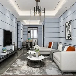 Cool Wallpapers Wall Mural Modern 3D Thick Non-woven Imitation Deerskin Velvet Wallpaper Roll Non-self-adhesive Vertical Striped for Bedroom Living Room TV Background 1.73'(0.53m) x 32.8'(10m)