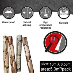 Cool Wallpapers Wall Mural Brick Wallpaper Brown 3D Rock Stone Wall Covering Adhesive Required PVC Home Décor 1000*53 cm