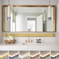 Cool Wallpapers Waveguide Line Wallpaper Wall Mural Border Peel and Stick Self Adhesive Vinyl Modern Wall Decal for Room 10cm(4'')x10cm(4'')x10pcs