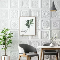 Cool Wallpapers White Foam Wall Mural Wall Panel Peel and Stick Wall Sticker Floral Removable Wall Covering, PVC/Vinyl Material Self adhesive Wallpaper, Room Wallcovering for Home Decoration