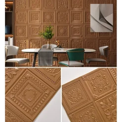 Cool Wallpapers White Foam Wall Mural Wall Panel Peel and Stick Wall Sticker Floral Removable Wall Covering, PVC/Vinyl Material Self adhesive Wallpaper, Room Wallcovering for Home Decoration