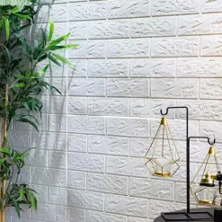 Cool Wallpapers White Foam Wall Mural Wall Panel Peel and Stick Wall Sticker Floral Removable Wall Covering, PVC/Vinyl Material Self adhesive Wallpaper, Room Wallcovering for Home Decoration