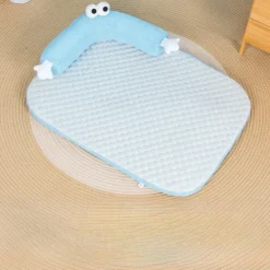 Cooling Dog Bed Pet Cooling Mat with Pillow, Ice Silk Cooling Dog Blanket, Self Cooling Pad for Cat,Dog, Washable Summer Pet Mat for Kennel, Crates, Sofa, Floor