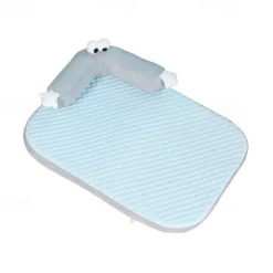 Cooling Dog Bed Pet Cooling Mat with Pillow, Ice Silk Cooling Dog Blanket, Self Cooling Pad for Cat,Dog, Washable Summer Pet Mat for Kennel, Crates, Sofa, Floor