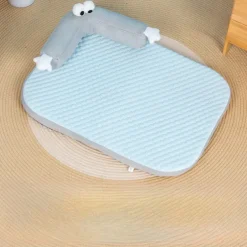 Cooling Dog Bed Pet Cooling Mat with Pillow, Ice Silk Cooling Dog Blanket, Self Cooling Pad for Cat,Dog, Washable Summer Pet Mat for Kennel, Crates, Sofa, Floor