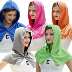 Cooling Hoodie Towel Absorbent Quick-Drying Cooling Towels for Neck and Face UV Sun Protection Cooling Neck Wraps Sport Head Cooling Towel Hot Weather