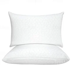 Cooling Pillows for Sleeping Shredded Memory Foam Bed Pillows Queen Size Gel Pillow for Hot Sleepers Cool Pillow for Side Back and Stomach Sleepers, Cold Pillow, Supportive