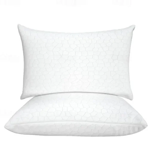 Cooling Pillows for Sleeping Shredded Memory Foam Bed Pillows Queen Size Gel Pillow for Hot Sleepers Cool Pillow for Side Back and Stomach Sleepers, Cold Pillow, Supportive