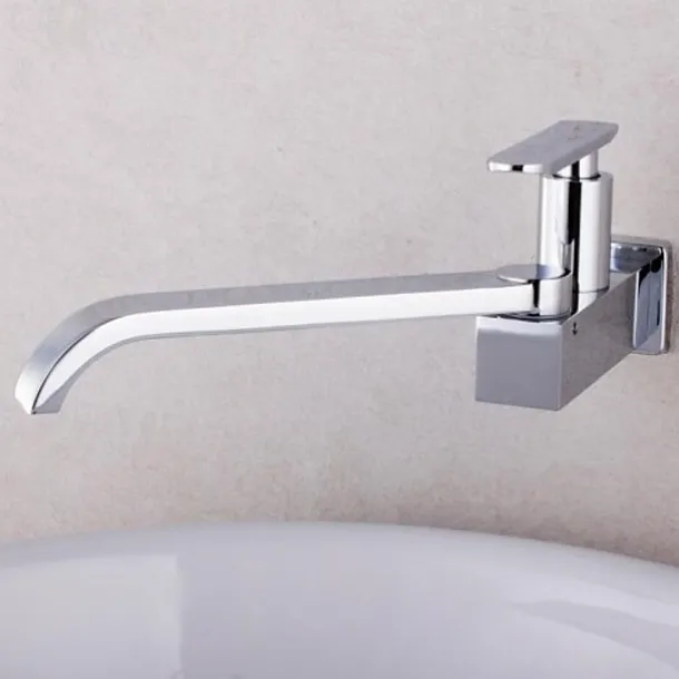 Copper Kitchen Sink Faucet,Waterfall Chrome Widespread Rotatable Single Handle One Hole Kitchen Taps with Ceramic Valve Cold Water Only