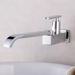 Copper Kitchen Sink Faucet,Waterfall Chrome Widespread Rotatable Single Handle One Hole Kitchen Taps with Ceramic Valve Cold Water Only