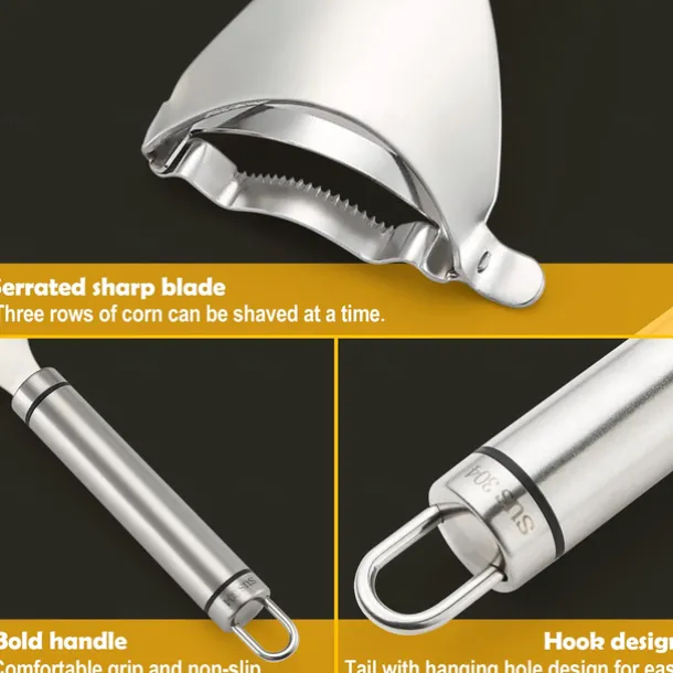 Corn Peeler,Corn Thresher,Thickened Durable 304 Stainless Steel Corn Cob Threshing Tool Stripper Kitchen Accessories Quick Clean for Kitchen Corn Stripper