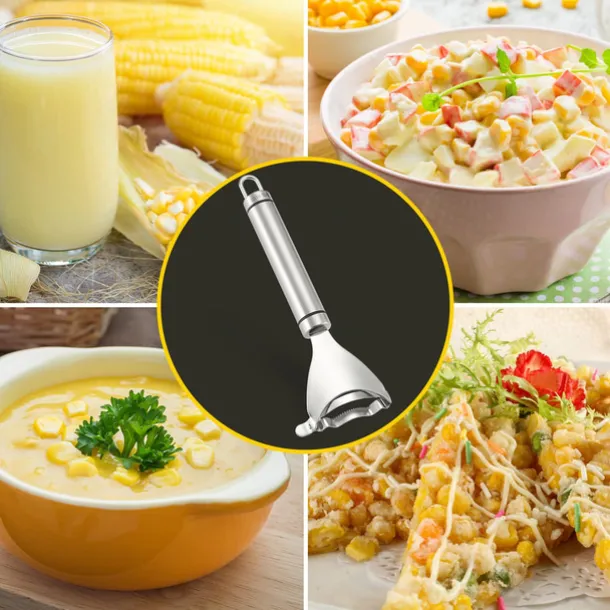 Corn Peeler,Corn Thresher,Thickened Durable 304 Stainless Steel Corn Cob Threshing Tool Stripper Kitchen Accessories Quick Clean for Kitchen Corn Stripper