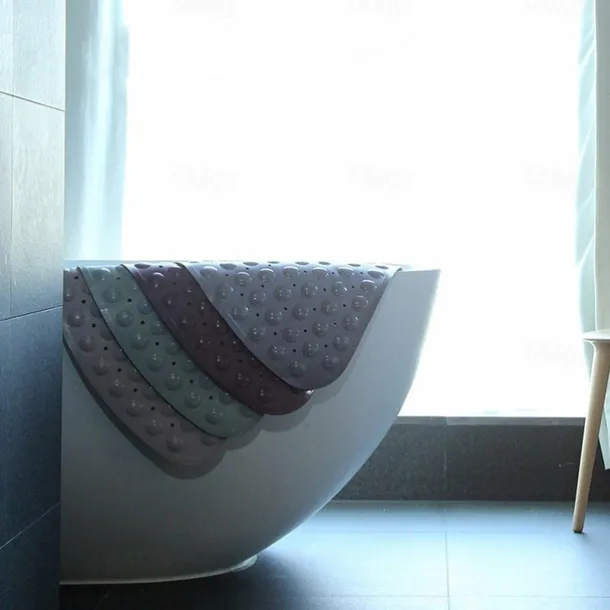 Corner Bath Mat Non-slip Shower Mats - 21 x 21 inch Non Slip Bathtub Mat with Suction Cup, Safety Shower Stall Mats for Kids & Elderly, Shower Mat with Drain Holes, Machine Washable