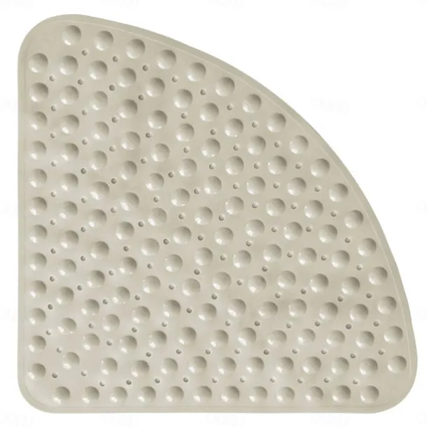 Corner Bath Mat Non-slip Shower Mats - 21 x 21 inch Non Slip Bathtub Mat with Suction Cup, Safety Shower Stall Mats for Kids & Elderly, Shower Mat with Drain Holes, Machine Washable