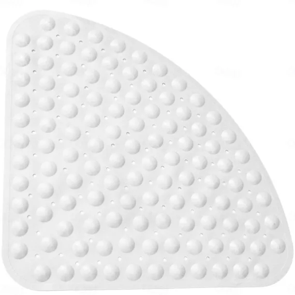 Corner Bath Mat Non-slip Shower Mats - 21 x 21 inch Non Slip Bathtub Mat with Suction Cup, Safety Shower Stall Mats for Kids & Elderly, Shower Mat with Drain Holes, Machine Washable
