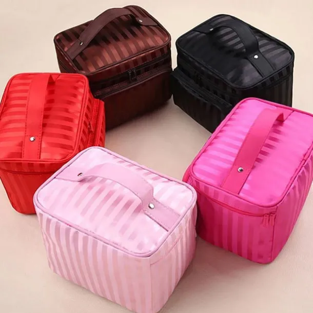 Cosmetic Bag With Top Handle, Fashion Zipper Makeup Bag, Cosmetic Organizer Travel Toiletry Bag