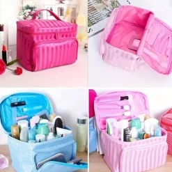 Cosmetic Bag With Top Handle, Fashion Zipper Makeup Bag, Cosmetic Organizer Travel Toiletry Bag