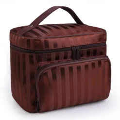 Cosmetic Bag With Top Handle, Fashion Zipper Makeup Bag, Cosmetic Organizer Travel Toiletry Bag