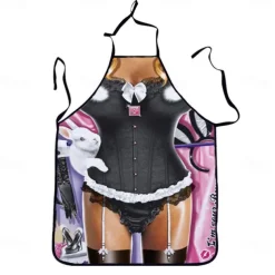 Cosplay Chef Apron For Women and Men, Kitchen Cooking Apron, Personalised Gardening Apron with Long Ties Neck Strap BBQ Drawing Crafting Aprons