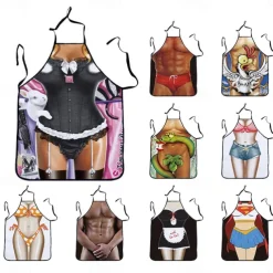 Cosplay Chef Apron For Women and Men, Kitchen Cooking Apron, Personalised Gardening Apron with Long Ties Neck Strap BBQ Drawing Crafting Aprons