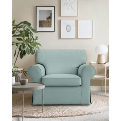 Cotton 1 Seat Chair Sofa Cover with Cushion Cover , Replacement Armchair Cover 1 Seat Couch Slipcover for Dogs, Replacement Sofa Furniture Protector LITB PRIME cover Ektcover