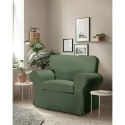 Cotton 1 Seat Chair Sofa Cover with Cushion Cover , Replacement Armchair Cover 1 Seat Couch Slipcover for Dogs, Replacement Sofa Furniture Protector LITB PRIME cover Ektcover