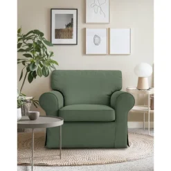 Cotton 1 Seat Chair Sofa Cover with Cushion Cover , Replacement Armchair Cover 1 Seat Couch Slipcover for Dogs, Replacement Sofa Furniture Protector LITB PRIME cover Ektcover