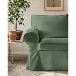 Cotton 1 Seat Chair Sofa Cover with Cushion Cover , Replacement Armchair Cover 1 Seat Couch Slipcover for Dogs, Replacement Sofa Furniture Protector LITB PRIME cover Ektcover