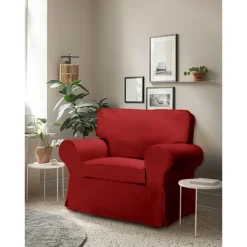 Cotton 1 Seat Chair Sofa Cover with Cushion Cover , Replacement Armchair Cover 1 Seat Couch Slipcover for Dogs, Replacement Sofa Furniture Protector LITB PRIME cover Ektcover