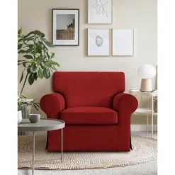 Cotton 1 Seat Chair Sofa Cover with Cushion Cover , Replacement Armchair Cover 1 Seat Couch Slipcover for Dogs, Replacement Sofa Furniture Protector LITB PRIME cover Ektcover