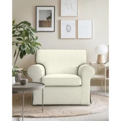 Cotton 1 Seat Chair Sofa Cover with Cushion Cover , Replacement Armchair Cover 1 Seat Couch Slipcover for Dogs, Replacement Sofa Furniture Protector LITB PRIME cover Ektcover