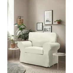 Cotton 1 Seat Chair Sofa Cover with Cushion Cover , Replacement Armchair Cover 1 Seat Couch Slipcover for Dogs, Replacement Sofa Furniture Protector LITB PRIME cover Ektcover