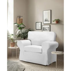 Cotton 1 Seat Chair Sofa Cover with Cushion Cover , Replacement Armchair Cover 1 Seat Couch Slipcover for Dogs, Replacement Sofa Furniture Protector LITB PRIME cover Ektcover