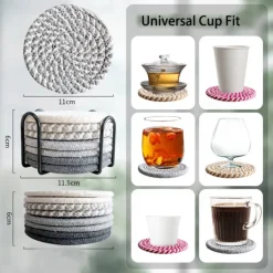 Cotton Insulated Coaster For Easy Storage, Mug Coaster