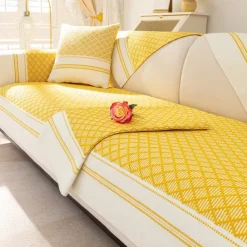 Cotton Linen Sofa Cushion Fabric Anti-slip Cooling Seat Cushion Full Cover Cloth Sofa Cover Cloth L Shaped Sofa Cushion Set