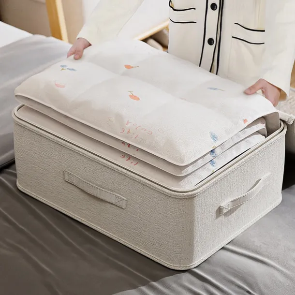 Cotton Linen Storage Bag Clothes Storage Folding Large Capacity Luggage Packing Bag Household Quilt Storage Bag