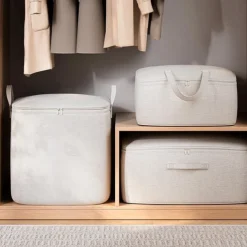 Cotton Linen Storage Bag Clothes Storage Folding Large Capacity Luggage Packing Bag Household Quilt Storage Bag