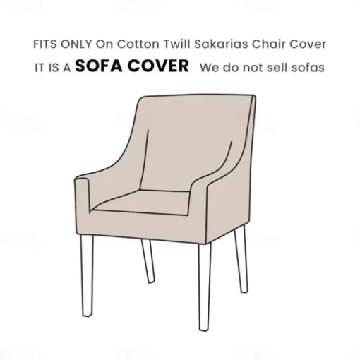 Cotton Twill Sakarias Chair Cover with Armrests Regular Fit Machine Washable SAKcover LITB PRIME cover