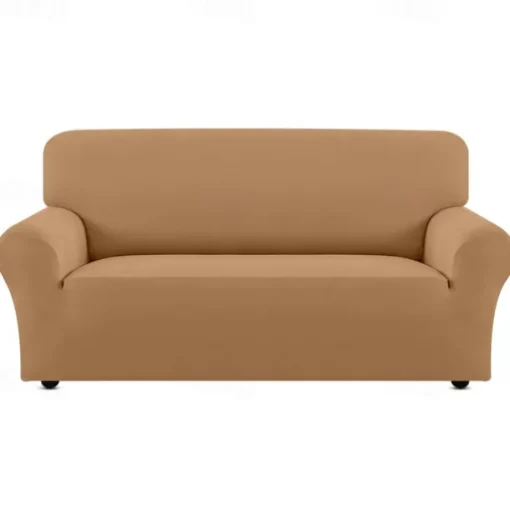 Couch Covers For 3 Cushion Couch Sofa Solid Color Dustproof All-powerful Slipcovers Stretch Sofa Cover Super Soft Fabric Couch Cover with One Free Boster Case(Chair/Love Seat/3 Seats/4 Seats)