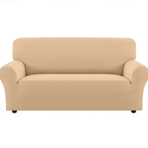 Couch Covers For 3 Cushion Couch Sofa Solid Color Dustproof All-powerful Slipcovers Stretch Sofa Cover Super Soft Fabric Couch Cover with One Free Boster Case(Chair/Love Seat/3 Seats/4 Seats)